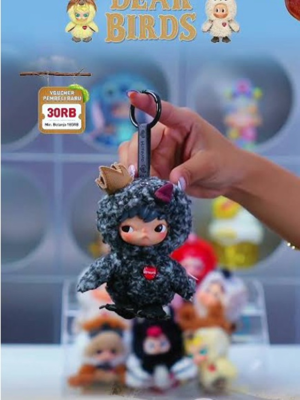 Dear Birds Plush Keychain - Hirono - Picture 2 of 5